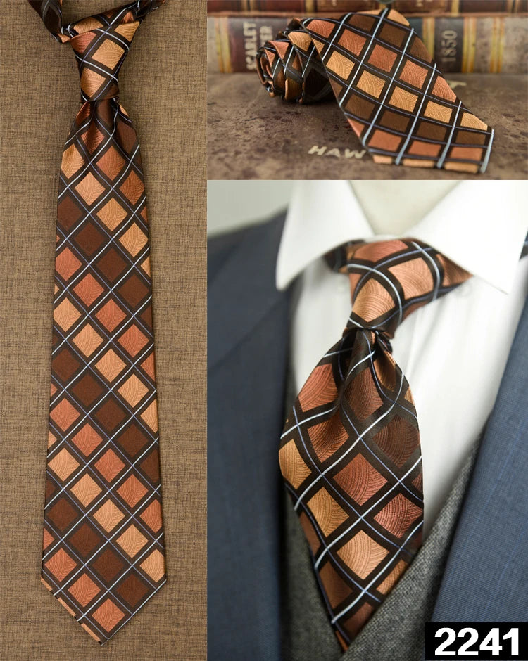 Ties Unusual Pattern Checked Abstract Polka Dots Stripes 100% Silk Jacquard Woven Fashion Brand New Casual Formal Party
