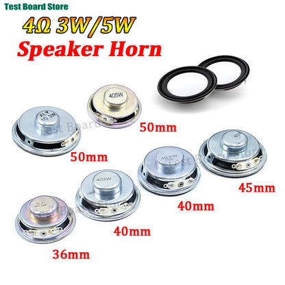1Piece 4R 3W 5W Diameter 4cm/5cm Amplifier Loudspeaker 3 Watt 4 Ohm 36mm/40mm/45mm/50mm Speakers for Arduino