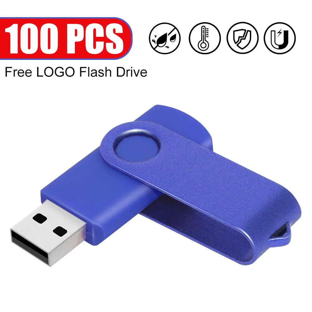 100Pcs/lot USB 2.0 Flash Drive 4GB 8GB Pen Drive 128M Usb Sticks 1GB 2G Pendrives 16GB Memory Flash 32GB U Disk Free Custom Logo