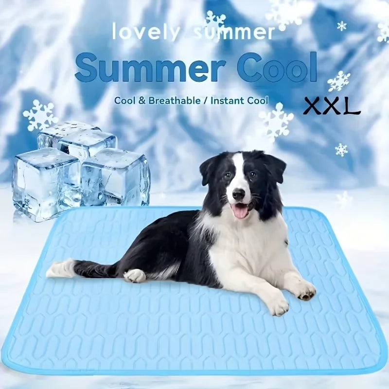 Pet Summer Cooling Mat, Ice Silk Sleeping Pad for Dogs & Cats, Breathable Latex Mattress, Anti-Slip Pet Bed for All Seasons