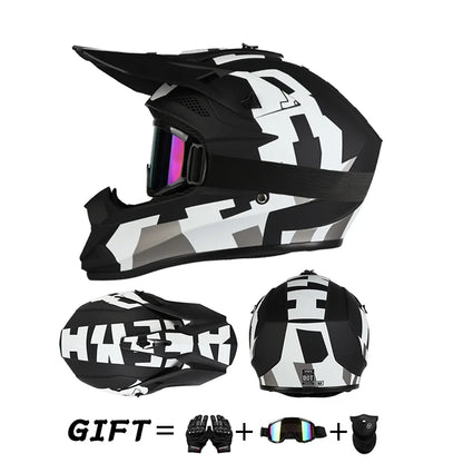 Off Road Motorcycle Helmet Rally Downhill Full Helmet Riding with Goggles Suitable for All Seasons for Men Women and Children