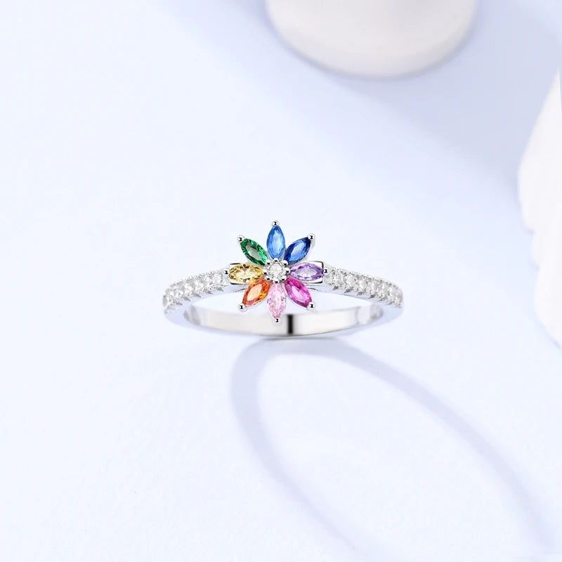 Hot Sale 925 Sterling Silver Ring Eye Plam Frefly Stars Heart Rings For Wedding Women Girls Jewelry Anniversary