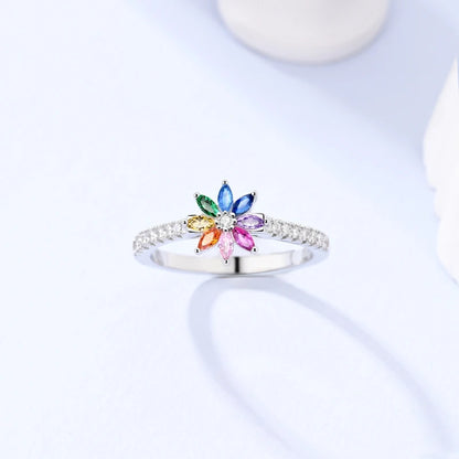 Hot Sale 925 Sterling Silver Ring Eye Plam Frefly Stars Heart Rings For Wedding Women Girls Jewelry Anniversary