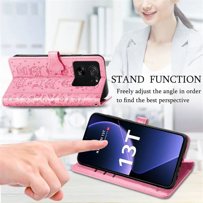 Lovely Leather Case For Xiaomi 17T 15T 14T 13T 12T 11T 12X 17 15 14 13 12 Mi 10T 9T 11 Lite 5G NE Pro 11i Flip Book Case Cover
