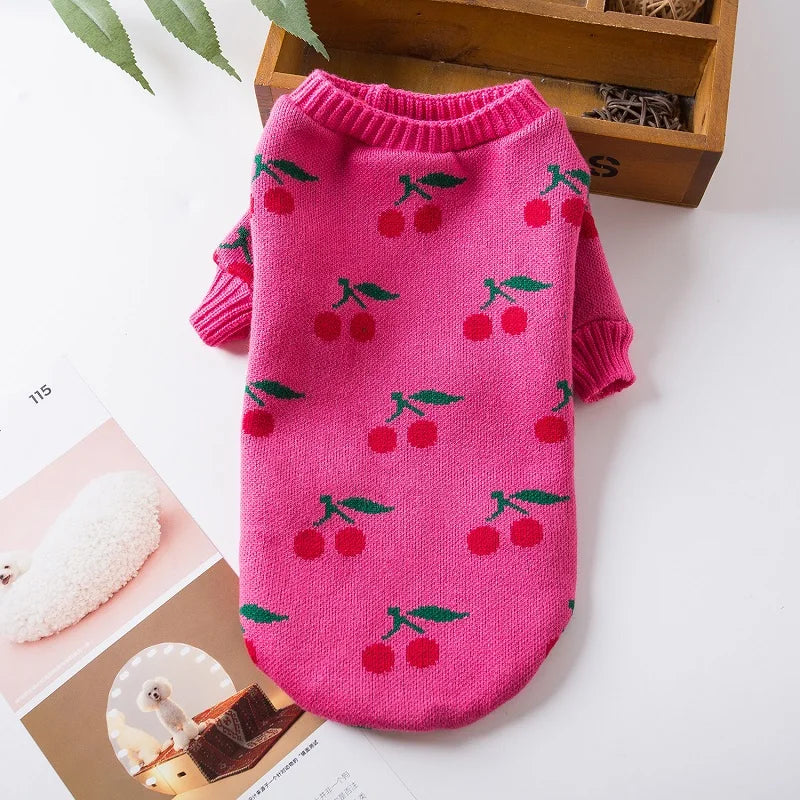 Luxury Dog Clothes for Girl Dog Pullover Knitwear Chihuahua Bichon Sweet Sweater Puppy Outfit Jacket Warm Winter Pet Clothing