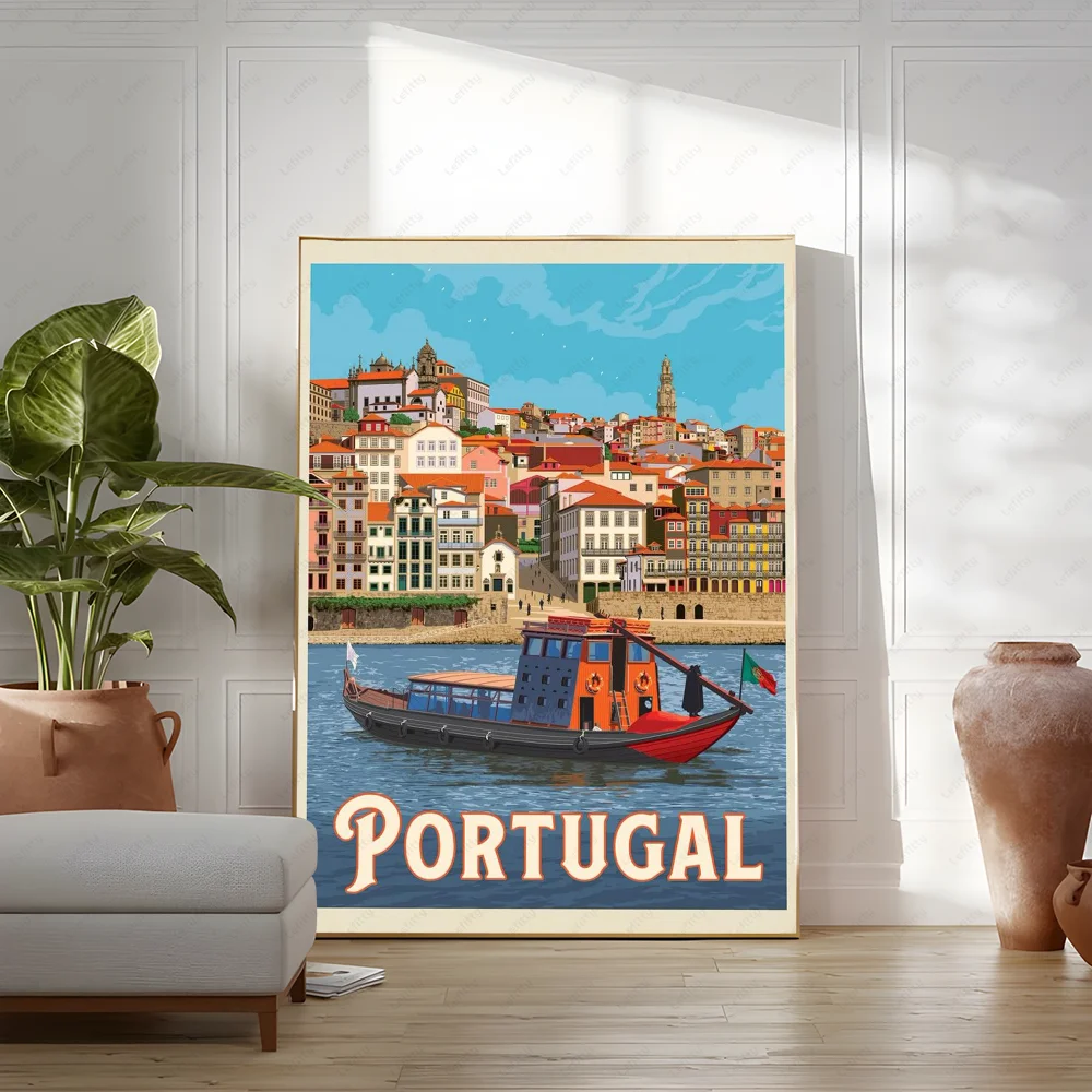Pictures Portugal Painting Poster Room Decor Home Decoration Interior Wall Art Printing Waterproof Bathroom BedRoom Posters Gift