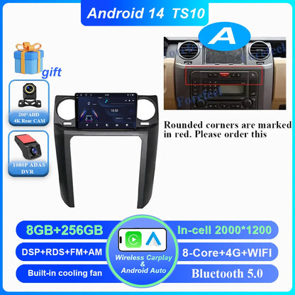 Car Android 16 GPS Navigation For Land Rover Discovery 3 2004 -2009 Auto Radio Stereo Multimidia Video Player Carplay NO 2DIN 4G