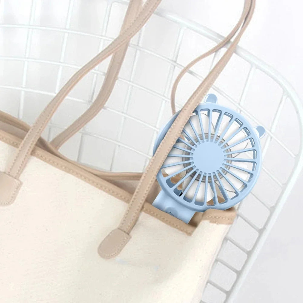 Portable Handheld Fan Mini USB Rechargeable Fan Cute Desktop Cooling Small Silent Fan Adult Children Outdoor Dormitory Travel