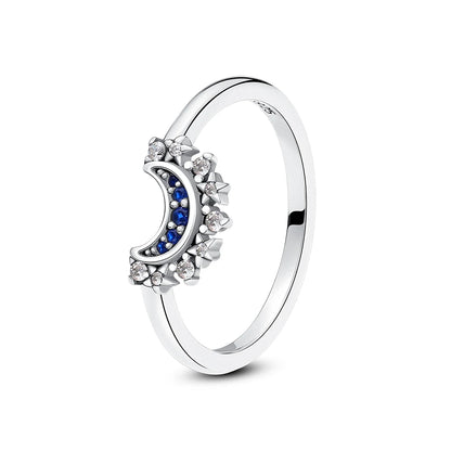 925 Sterling Silver Rings For Women Original Crown Love Heart Wishbone Engagement Wedding Rose Gold Crystal Ring Luxury Jewelry