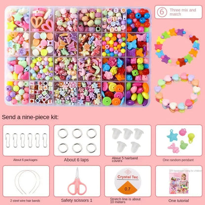 Arts Crafts DIY Handmade Beaded Kit Jewelry Set Handmade Kit for Make Bracelets Beads Creative DIY Beads for Children Girl