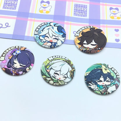 1PC Anime Game Genshin Venti Furina Nahida Pretty Q Version Badges Brooches Men Clothes Scarves Pins Decorations Beautiful Gifts