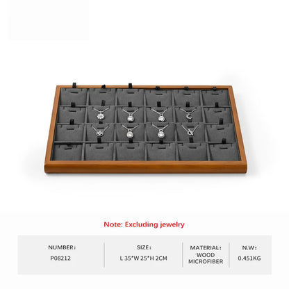 Oirlv Gray Wooden Jewelry Tray  Jewelry Display Viewing Plate Ring Pendant Bracelet Storage Plate Display Tray Jewelry Organizer
