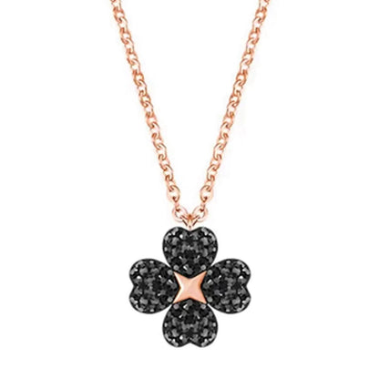 2026 New Trend Fine Jewelry Set Original Charm Luxury Lucky Grass Crystal Fashion Necklace Ring Earrings Romantic Gift for Women