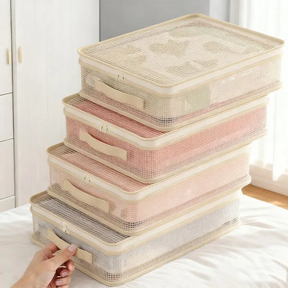4 Pcs Bed Sheet Storage Bags Transparent Clothes Blankets Packing Box Waterproof Clear Bedding Underbed Drawer Storage Bag
