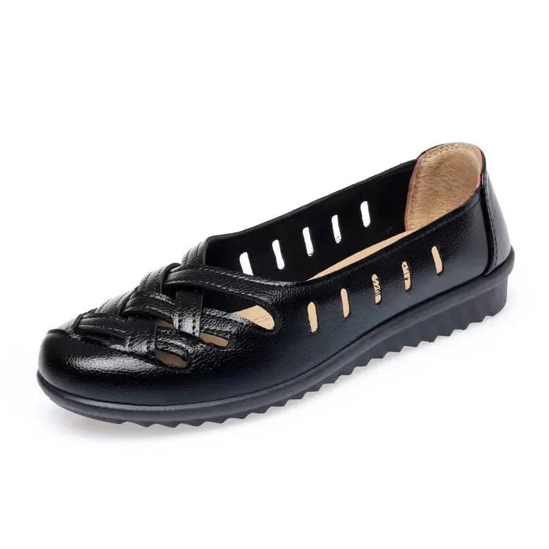 Flats Female Braided Shoes Summer 2024 New Arrival  Leather Flats Woman MoccasinsLoafers Mom Casual Shallow Shoes Women