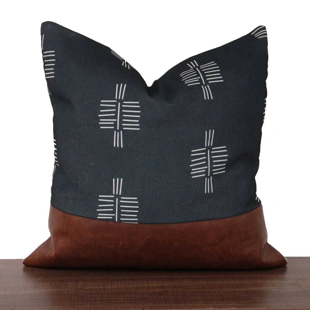 Cushion Cover Luxury Pillow Case 45*45 Sofa Decorative PU Leather Cushion For Living Room Bedroom Car Decor New