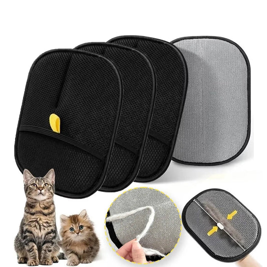 Pet Hair Cleaning Removal Gloves Pet Double-sided Grooming Glove Reusable Tool Sofa Carpets Cat Dog Hair Cleaning Tools 1~4pcs