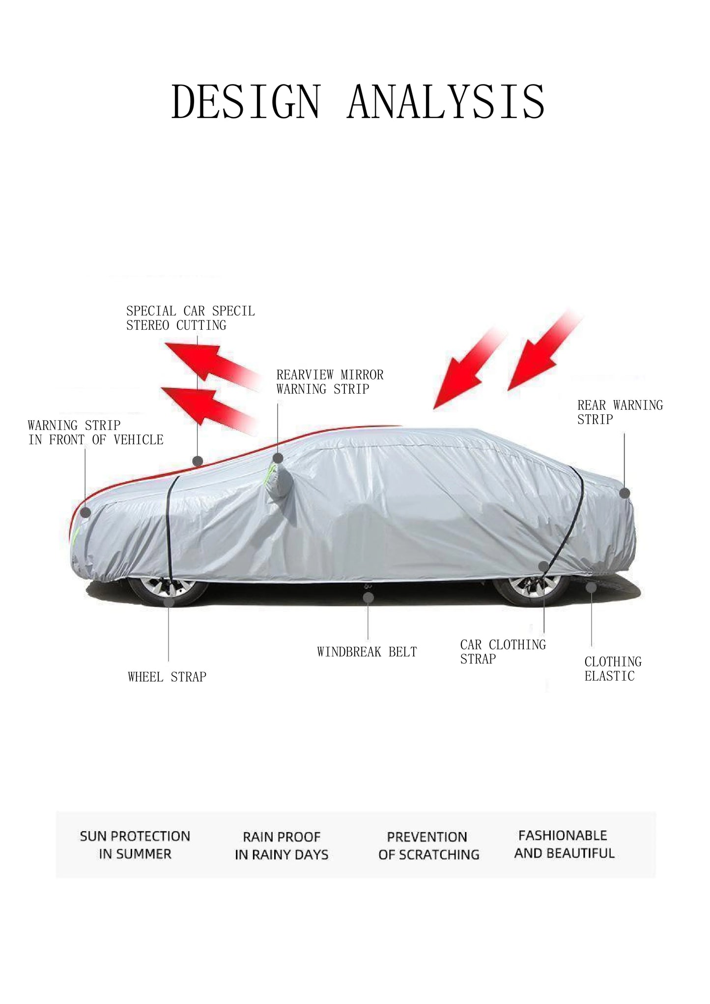 Full-Cover Car Cover: All-Season, Thickened & Cotton-Padded, Hailproof, Waterproof, Sunshade & Sunscreen