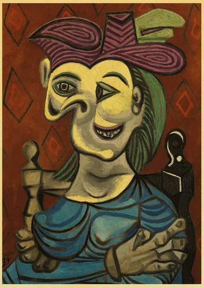 Abstract Painting Pablo Picasso Exhibition Kraft Paper Poster Art Prints Museum Modern Gallery Wall Picture Home Room Decor Gift