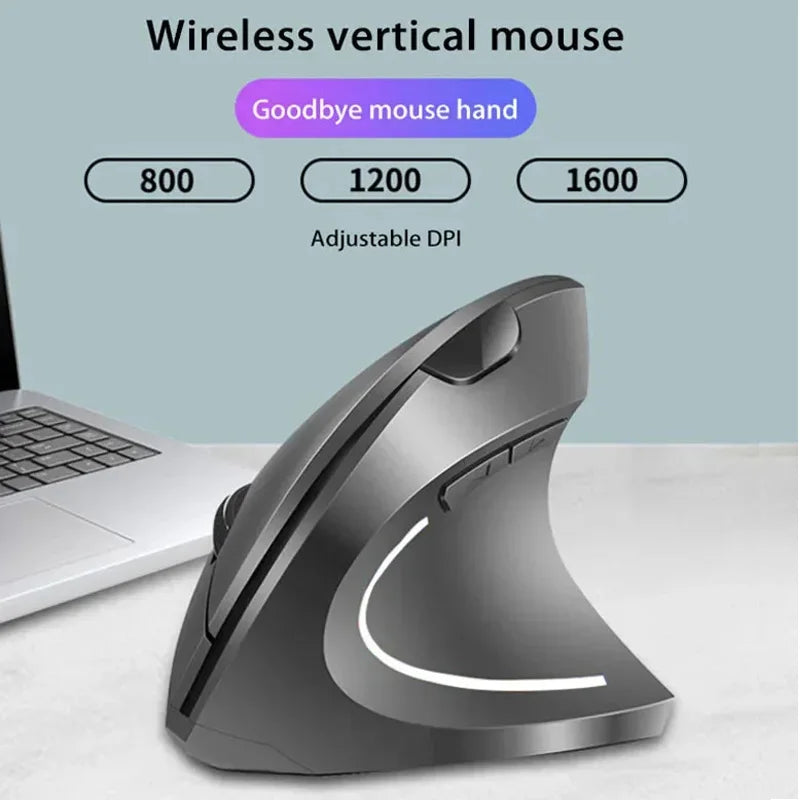 Lenovo Wireless Vertical Mouse 2.4G Bluetooth Wired Mouse Ergonomic Personalised Side Grip DPI Adjustable Mute Gaming Mouse