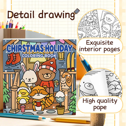 CHIRSTMAS HOLIDAY Coloring Book for Adults Featuring Cartoon Bold-easy Patterns for Relaxation Kids DIY Painting Drawing Books