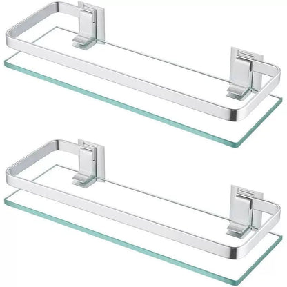 Glass Shelf Bathroom Items Bore Storage Shower Organiser Accessories Organizers Wall Shelves Hardware Fixture Home Improvement