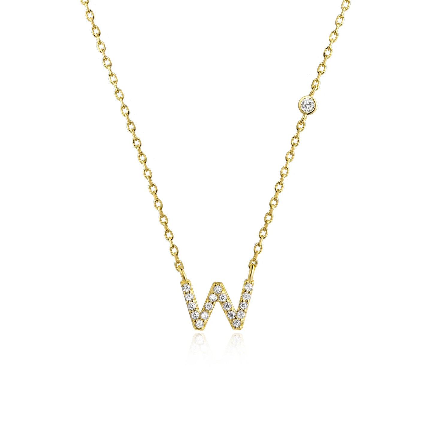 VEWANT New 925 Sterling Silver Monogram Initial Letter A M Pendant Long Chain Necklace Crystal Fine Jewelry Luxury Fine Jewelry