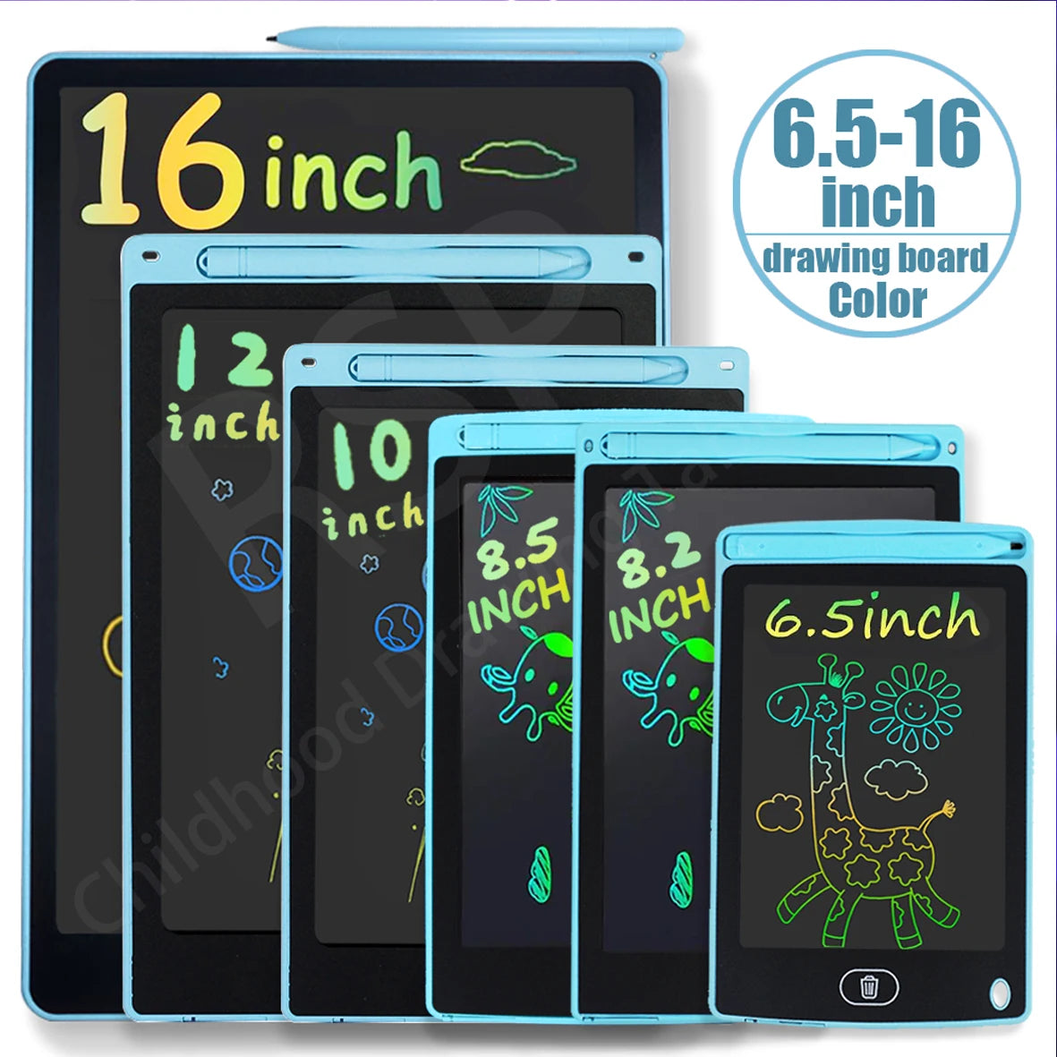 16/12/10/8.5/8.2/6.5/4.5inch LCD graphic tablet,color drawing tablet,3 4 5 6 7 8years kids birthday gifts/Christmas/travel toys