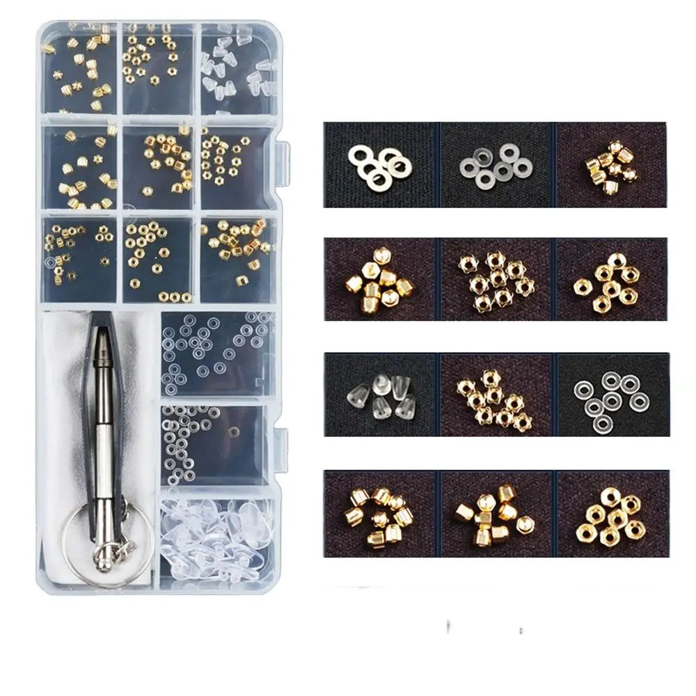 Screwdriver Assorted Kit Glasses Screws Replacement Glasses Screws Sets Sunglass Repair Tool Glasses Screws Eyeglass Nose Pads