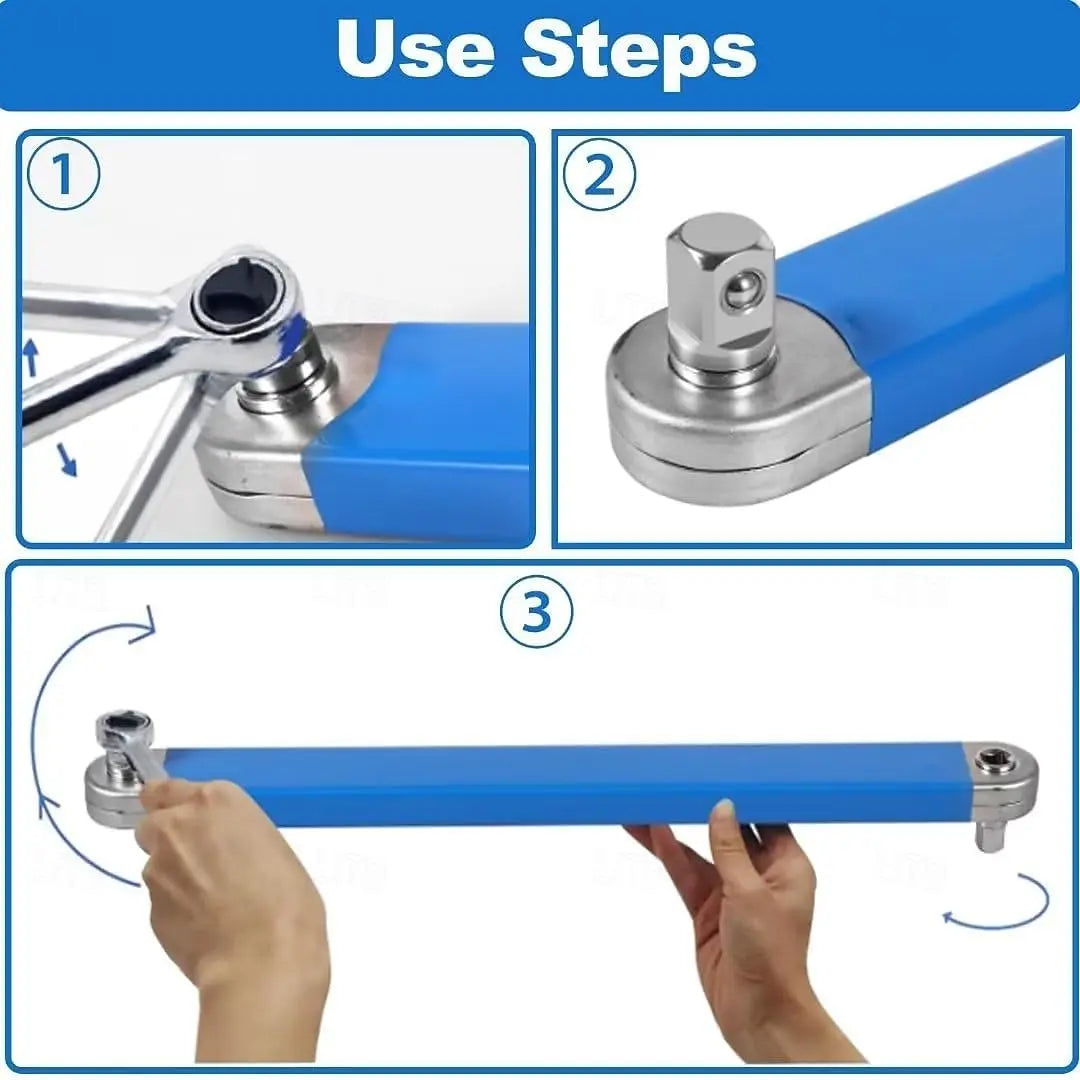 1pc heavy-duty extension wrench, 15-inch impact-resistant design, with 4 adapters, specially designed for automotive repair.