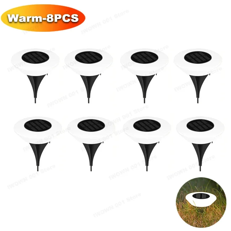 Waterproof Solar Garden Lights Outdoor Use Landscape Lighting for Driveway Lawn Walkway Base Light Solar Powered Garden Decor
