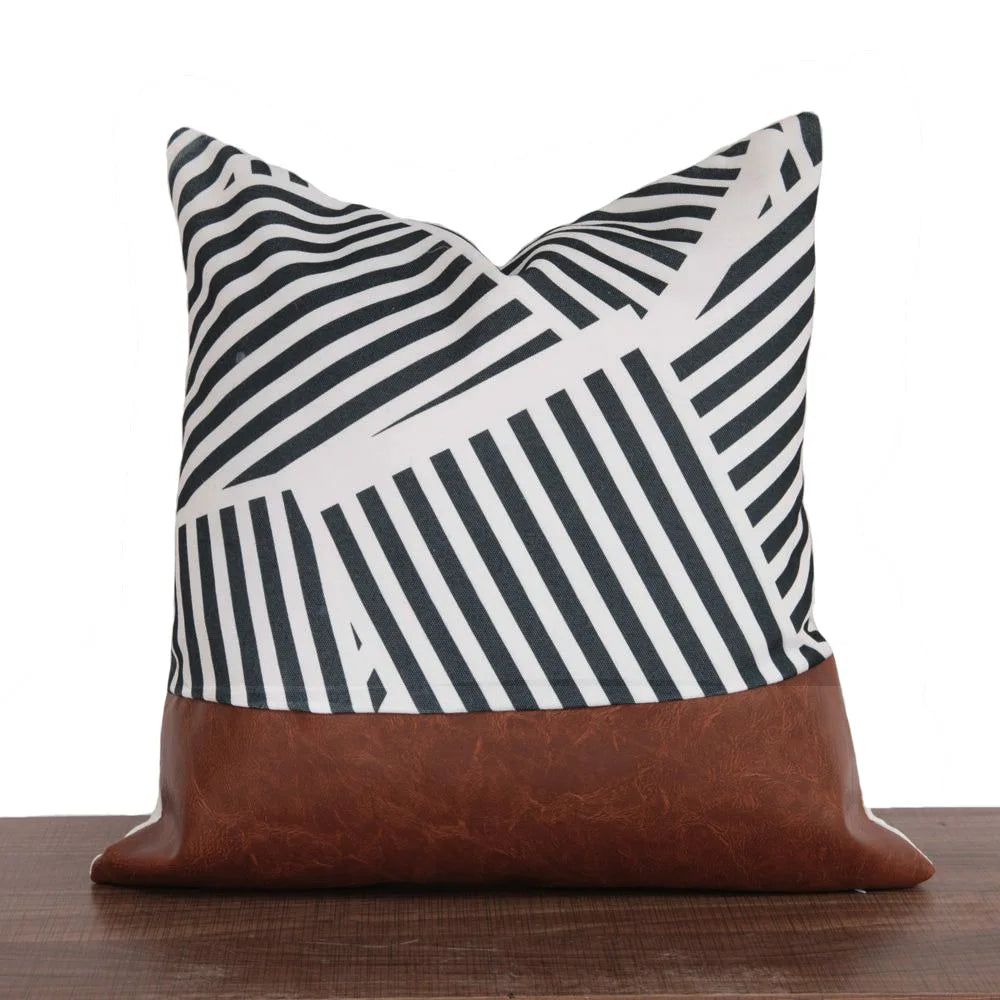 Cushion Cover Luxury Pillow Case 45*45 Sofa Decorative PU Leather Cushion For Living Room Bedroom Car Decor New