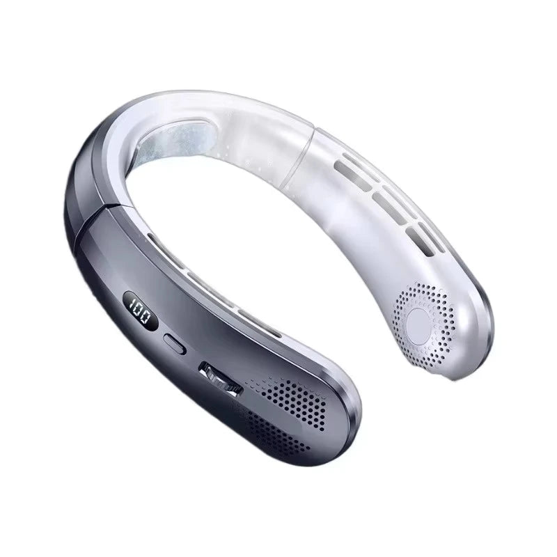 Lenovo 20000mAh USB Hanging Neck Fan New Portable Bladeless Mini Rechargeable Mute LED Digital Display Electric Fans Air Cooler