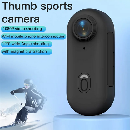 3CGRO-Action Camera 1080P Wifi Sports Camera 120° Wide Angle Lens Waterproof Case With Magnetic Lanyard Back Clip