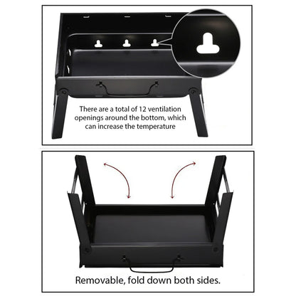 1Set Barbecue Charcoal Stove Portable Foldable Steel BBQ Grills  for Outdoor Grilling Cooking Camping Hiking Picnics Tailgating