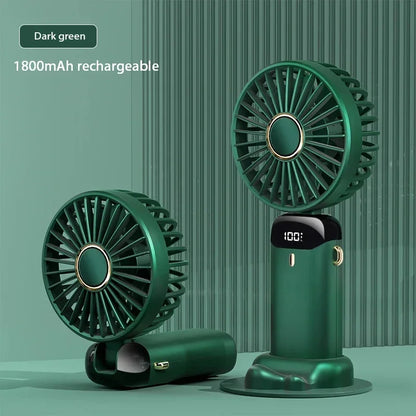 Portable Handheld Mini Fan, Foldable Neck-mounted Fan, 5-speed USB Rechargeable Fan, Essential for Summer Use
