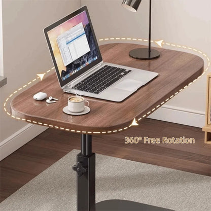 Foldable Sofa Edge Table Adjustable Height C-Shaped Adjustable Bedside Table Flip Desktop Space Saving Rotating Coffee Table
