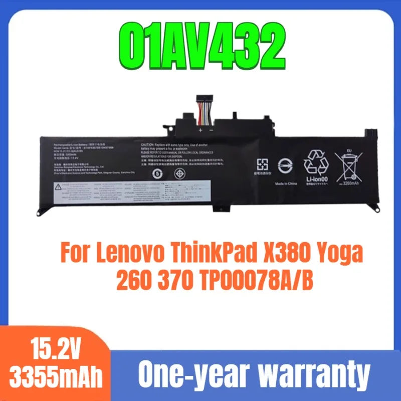 01AV432 Lenovo notebook original battery for Lenovo ThinkPad X380 Yoga 260 370 TP00078A/B lithium-ion battery