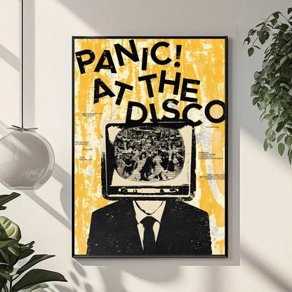 Rock Band P-panic At The Disco Painting Calligraphy HD Print Crease Art Photos For Living Room Home Wall Decor Canvas
