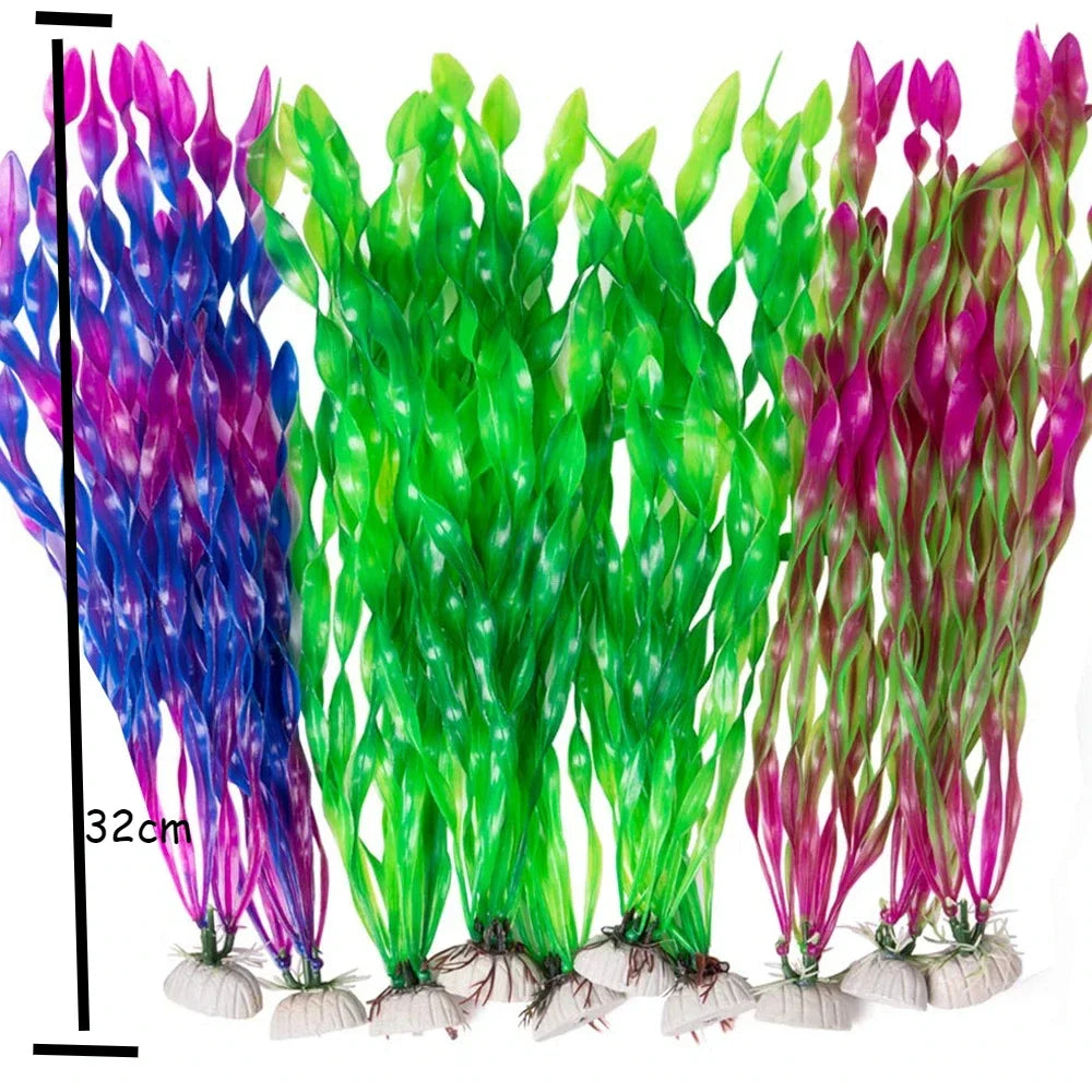Plastic Aquarium Plants Fish Tank Decorations Artificial Seaweed Water Grass Underwater Plants for Aquarium Ornament