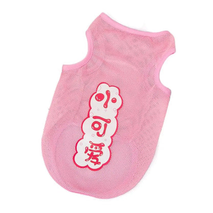 Cute Cartoon Pet Dog Clothes Summer Thin Mesh Dog Cat Vest Cat Teddy Bear Pomy Pet Puppy Breathable Cool Clothing Dog Costume