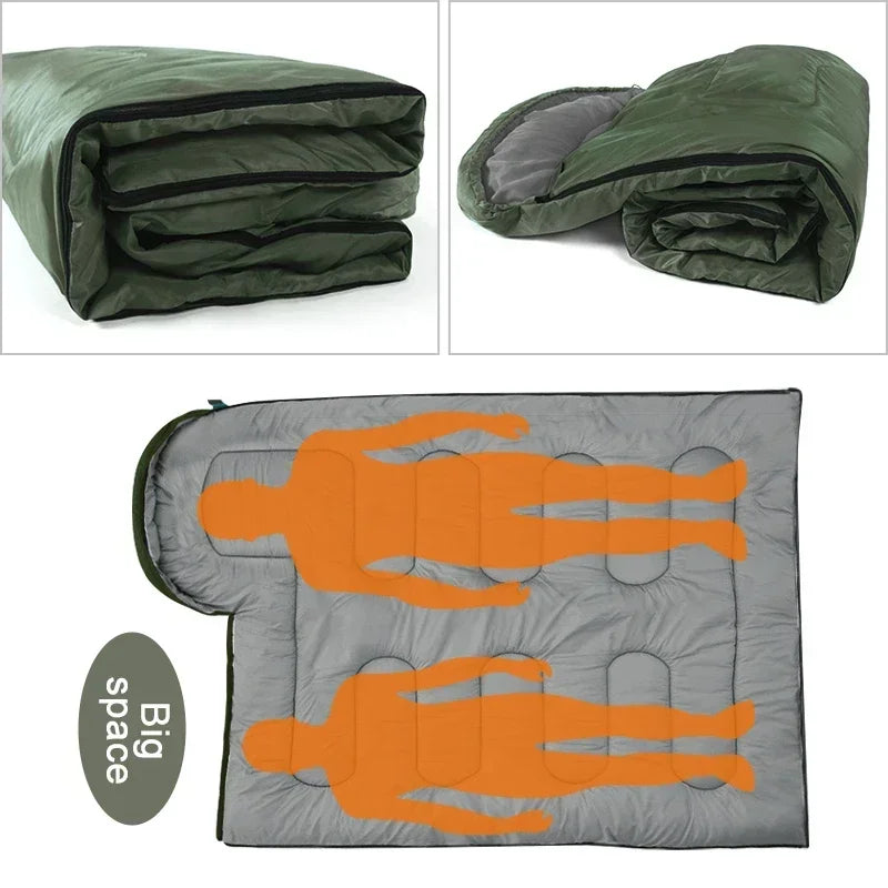 Portable Camping Sleeping Bag Ultralight 0.75kg Envelope Waterproof 170T Polyester Hollow Cotton Warm Outdoor Hiking Backpacking