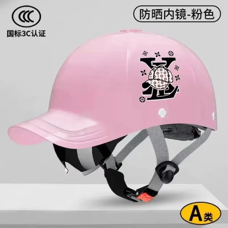 New motorcycle helmet sunshade, electric bicycle riding motorcycle breathable retro hard duckbill cap semi helmet fashionable