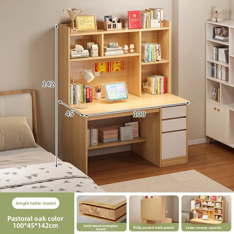 Desk Home Modern Simple Bookshelf Integrated Student Bedroom Learning To Write With Drawing Desk Office Computer Desk