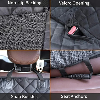Dog car seat cover, pet rear seat cushion with safety strap, waterproof car seat cover, non-slip rear seat cover