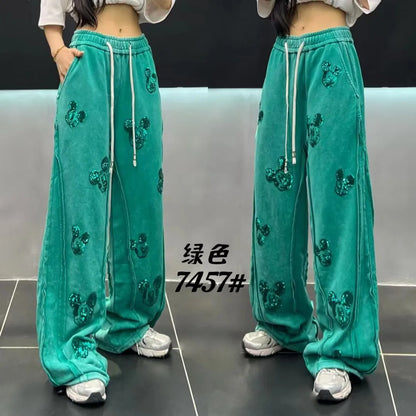 Original Design Sense Long Slacks 2025 Autumn New Fashionable Loose Casual Pants Ladies With Draped Straight Wide-Leg Trousers