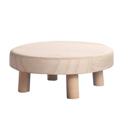 Small Useful Small Wooden Stool Wear-resistant Flower Pot Stand Fine Workmanship Wood Texture Flower Pot Stand Rest
