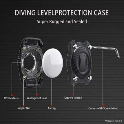 For Airtag Holder Case IP68 Waterproof Airtag Holder Keychain, Hard TPU Full Protection with Key Ring for Airtag Luggage Cat,Dog