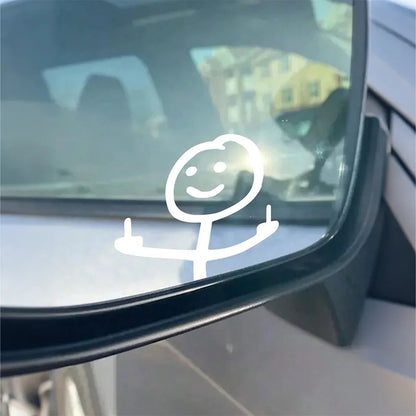 2 cartoon smiling car stickers - waterproof, UV resistant vinyl, easy to peel off and residue free. Suitable for windows/body