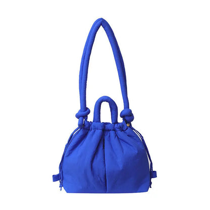 Casual Large Capacity Puffer Tote Bag Designer Padded Nylon Women Handbags Knotted Strap Shouder Crossbody Bags Warm Sac 2024